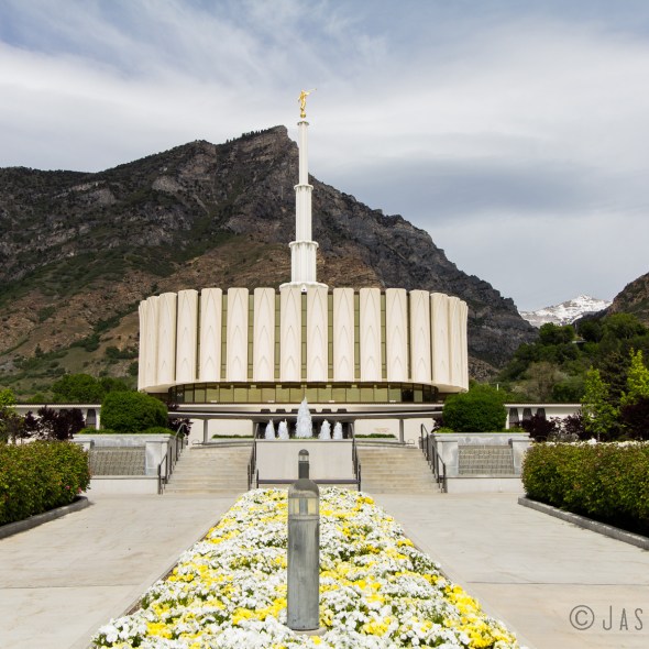 Photo of the main walkway across the Provo Utah Temple grounds