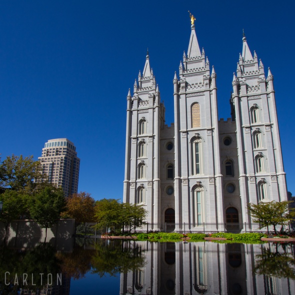 Photo of the Salt Lake Temple reflecting in the pool