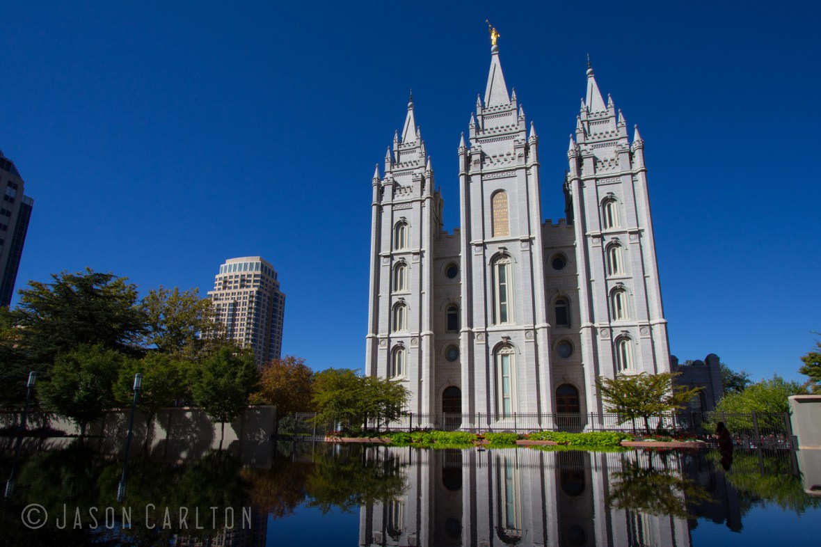 Photo of the Salt Lake Temple reflecting in the pool